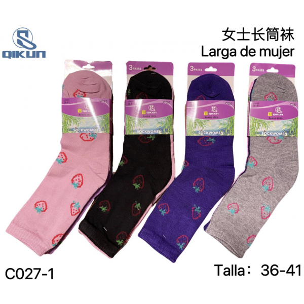 12 Pares Calcetines Largo Mujer Deportivas Algodón C027-1