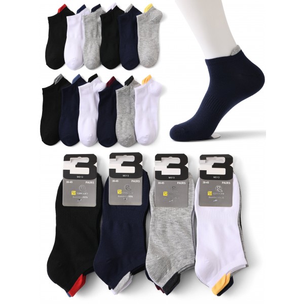 12 Pares Calcetines Hombre Corto Deportivas Tobilleras Bambú M013