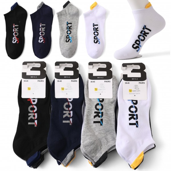 12 Pares Calcetines Hombre Corto Deportivas Tobilleras Bambú M014-2