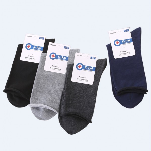 12 Pares Calcetines Hombre Larga Diabéticos Sin Costura MQ3001