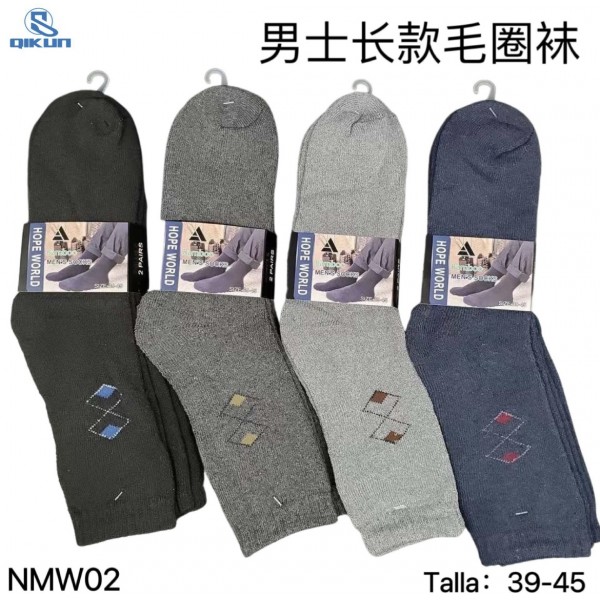 12 Pares Calcetines Largo Hombre Grueso Bambú NMW02