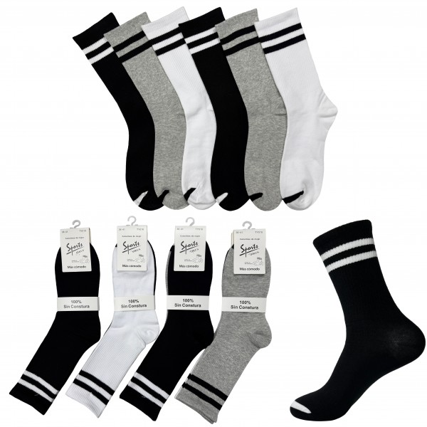 12 Pares Calcetines Largo Mujer Deportivas Sin Costuras Algodón TY010